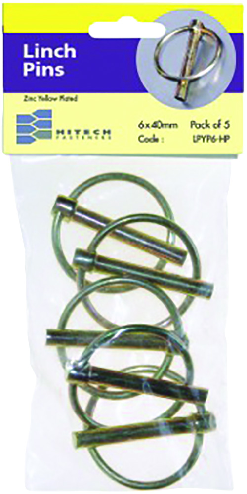 Other view of Hitech Fasteners Linch Pin - Metric - Steel - Zinc Yellow Plated - 11 x 82 mm - Hanger Pack - LPYP1170-HP - Hitech