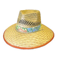 Other view of Straw Hat With Toggle – Natural Straw Orange Trim – Large – 4261 – HEADWEAR