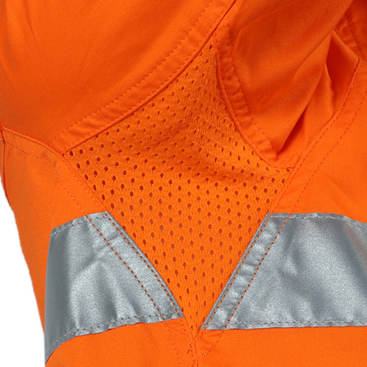 Other view of Workhorse MSH010 Men's Two-Tone High Visibility Shirt Gusset Cuff - Cotton - Orange/Navy - 5XL