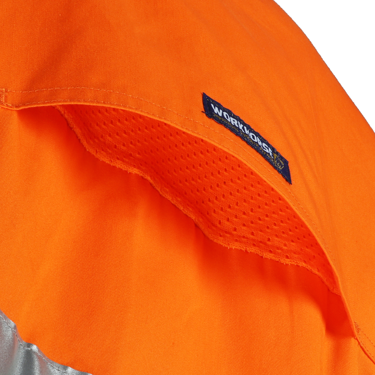 Other view of Workhorse MSH010 Men's Two-Tone High Visibility Shirt Gusset Cuff - Cotton - Orange/Navy - 5XL