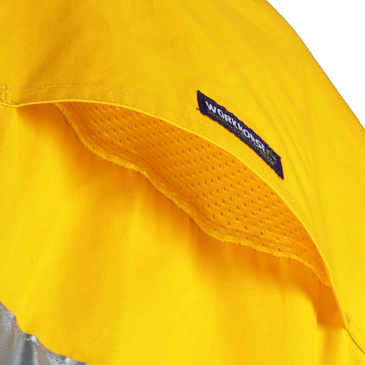 Other view of Workhorse MSH010 Men's Two-Tone High Visibility Shirt Gusset Cuff - Cotton - Yellow/Navy - 3XL