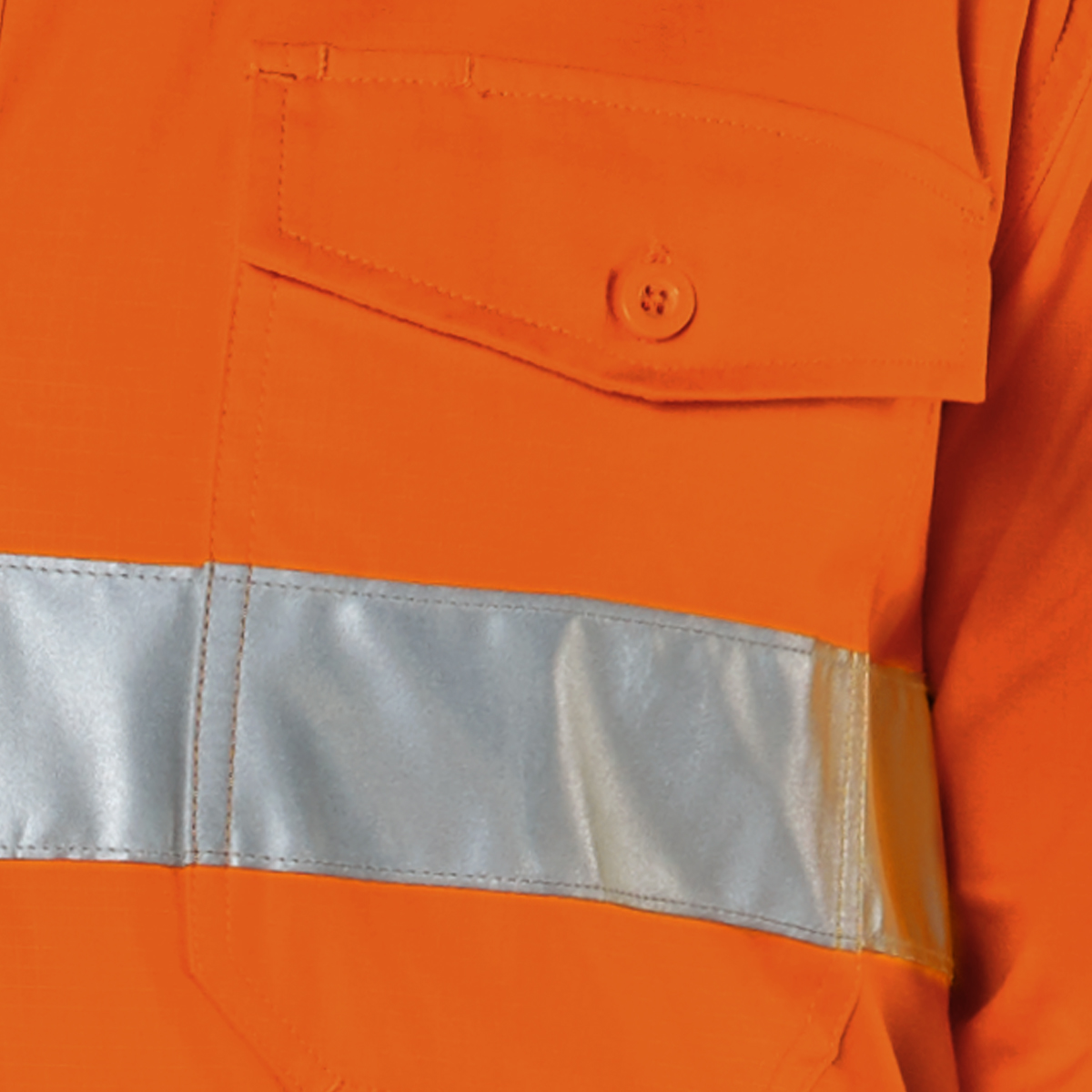 Other view of Workhorse MSH176 Shirt - Men - Two-Tone - High Visibility - Long Sleeve - Gusset Cuff - Cotton - Orange/Navy - L