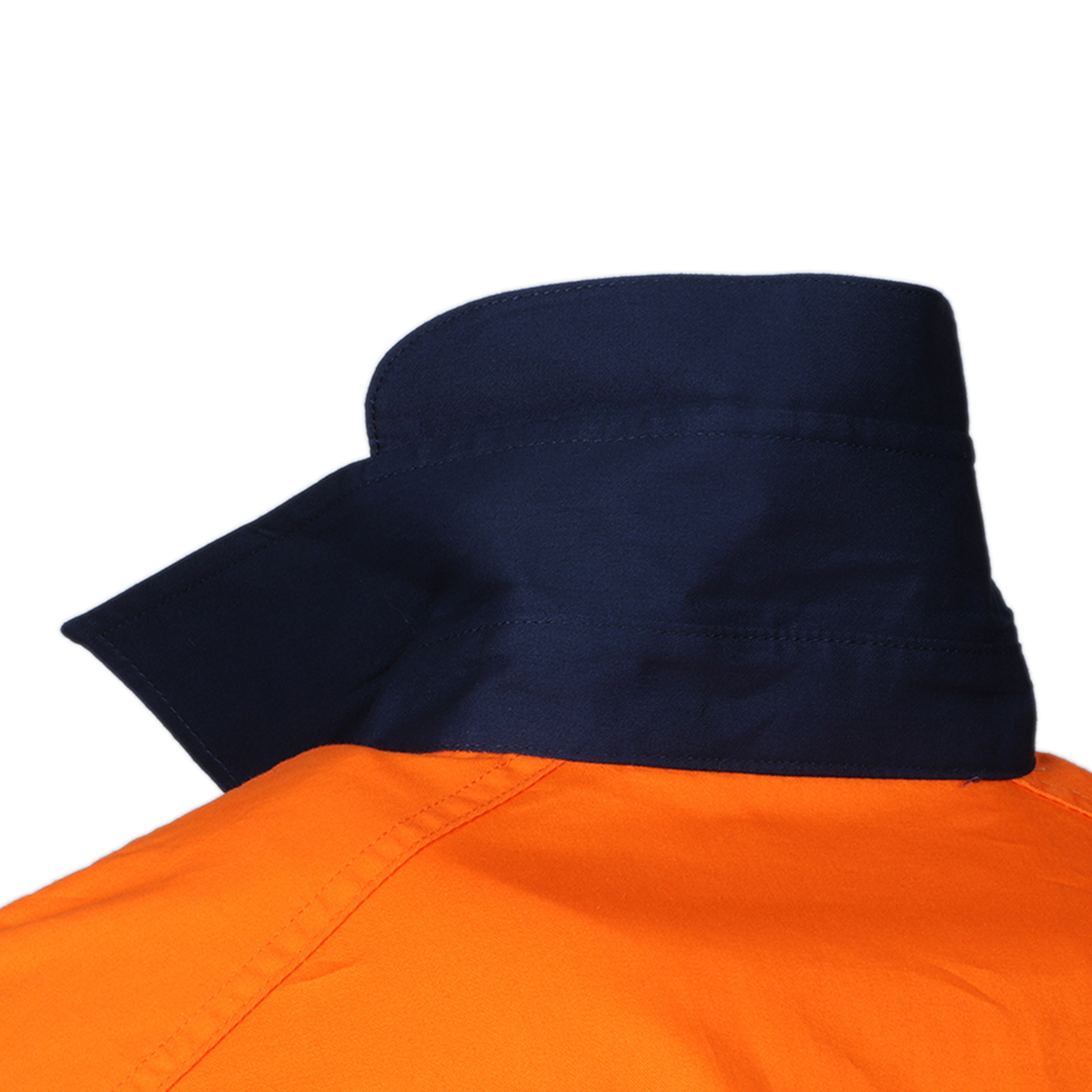 Other view of Workhorse MSH177 Mens Two-Tone High Visibility Long Sleeve Vented Shirt With Gusset Cuff - Cotton - Orange/Navy - Small