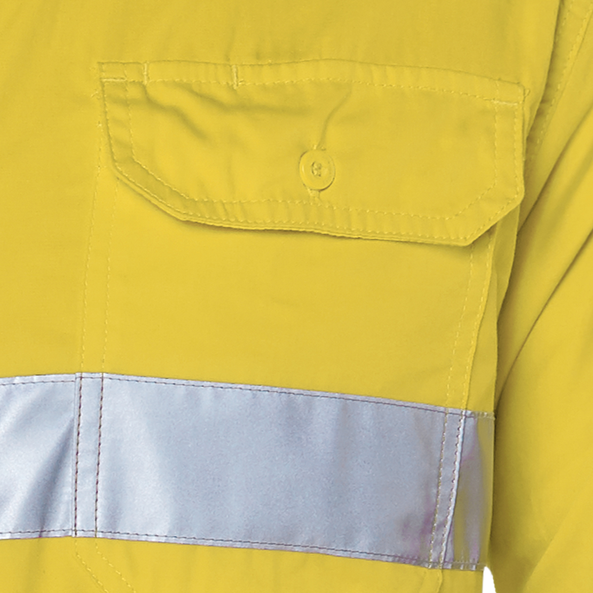 Other view of Workhorse MSH177 Mens Two-Tone High Visibility Long Sleeve Vented Shirt With Gusset Cuff - Cotton - Yellow/Navy - 4XL