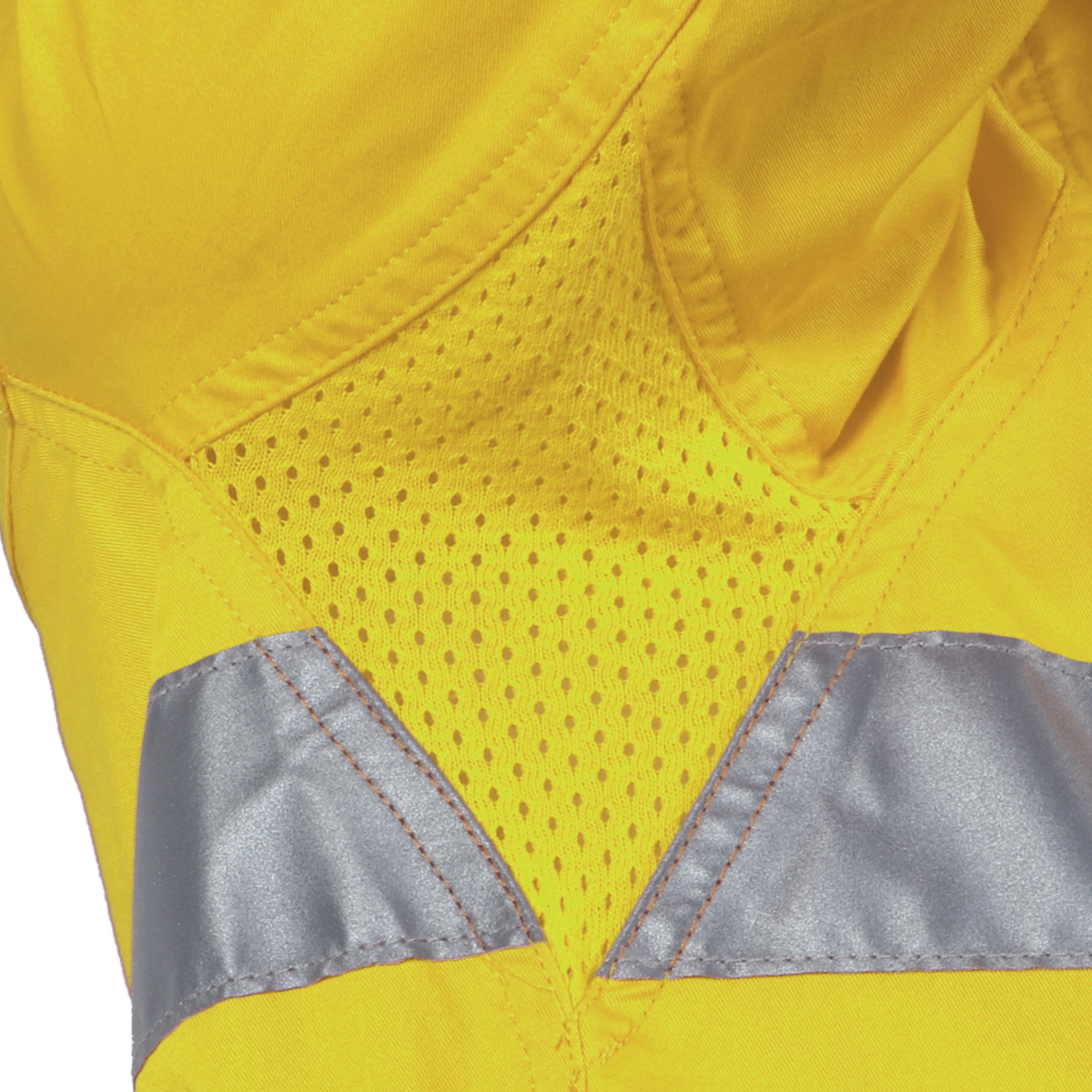 Other view of Workhorse MSH177 Mens Two-Tone High Visibility Long Sleeve Vented Shirt With Gusset Cuff - Cotton - Yellow/Navy - Medium