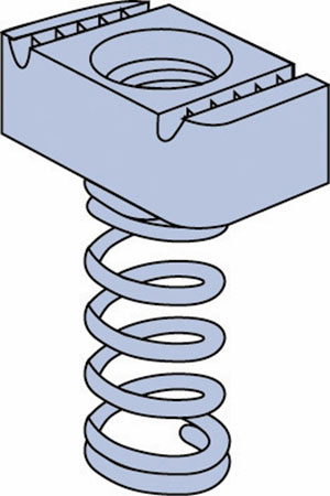 Other view of Unistrut P1007 - Strut Nut Channel - with Spring - M8 - Zinc Plated