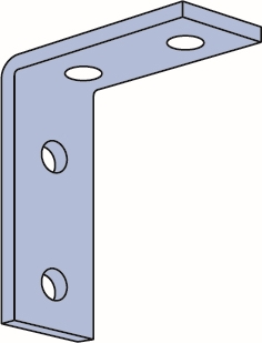 Other view of Unistrut P1325 - Angle Bracket - 90 Degree - Zinc Plated - 89 x 105mm