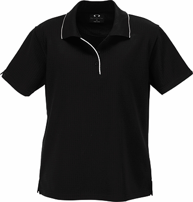 Other view of Ladies Polo T-Shirt – Polyester – Black/White – 16 – P3225 – Elite Self-Check Biz Cool™ – Biz Collection