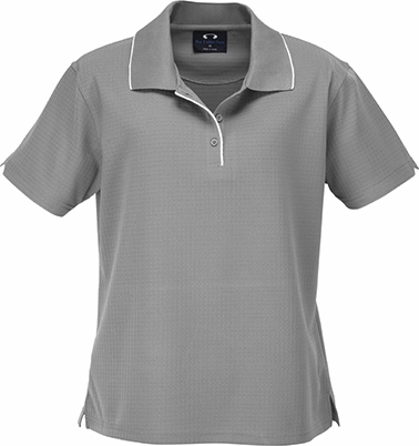 Other view of Ladies Polo T-Shirt – Polyester – Silver Grey/White – 8 – P3225 – Elite Self-Check Biz Cool™ – Biz Collection