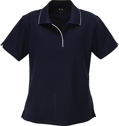 Other view of Ladies Polo T-Shirt – Polyester – Navy/White – 24 – P3225 – Elite Self-Check Biz Cool™ – Biz Collection