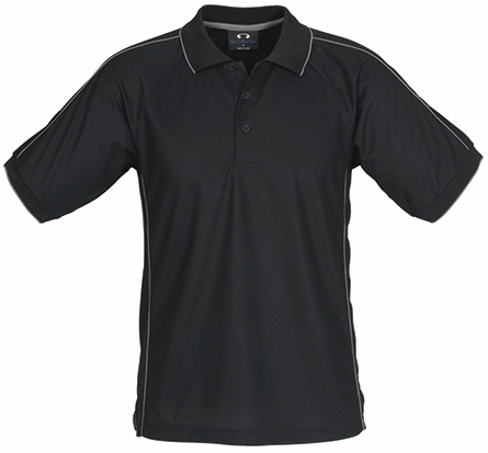 Other view of Men's Polo T-Shirt – Breathable Polyester Sports Knit – Black/Grey – 5X-Large – P9900 – Resort Biz Cool™ – Biz Collection