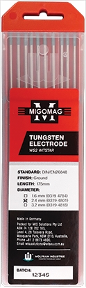 Other view of Migomag WS224 Witstar WS2 Tungsten Electrodes - 2.4mm - Pack of 10