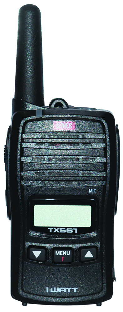 Other view of GME TX667 UHF CB Handheld Radio - 1 Watt - Back-Lit LCD Screen - USB Charging - Black