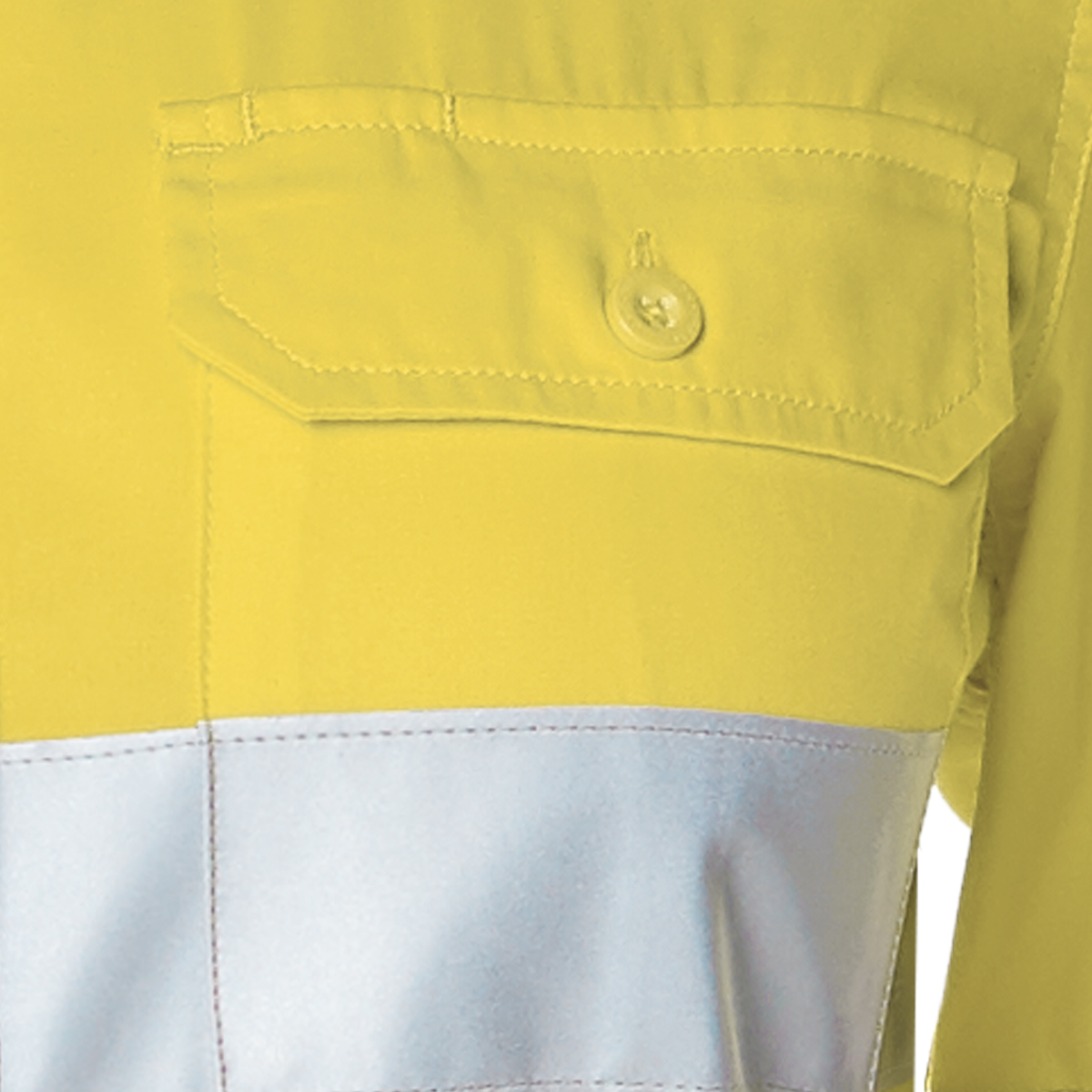 Other view of Workhorse WSH028 Women's Two-Tone High Visibility Taped Long Sleeve Vented Shirt - Cotton - Yellow/Navy - 18