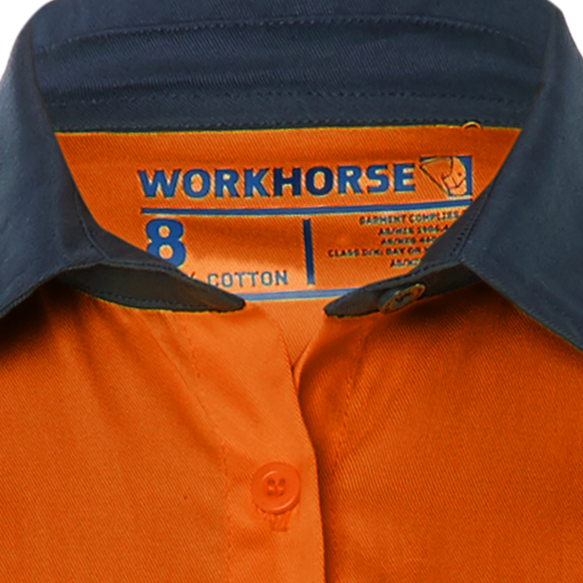 Other view of Workhorse WSH031 Shirt - Women - Two-Tone - High Visibility - Vented - Long Sleeve - Cotton - Orange/Navy - 18