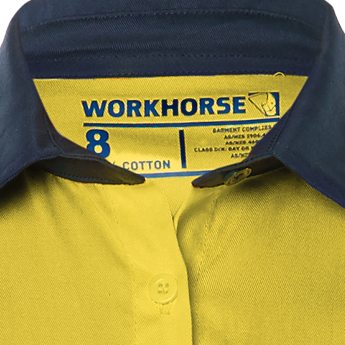 Other view of Workhorse WSH031 Shirt - Women - Two-Tone - High Visibility - Vented - Long Sleeve - Cotton - Yellow/Navy - 6