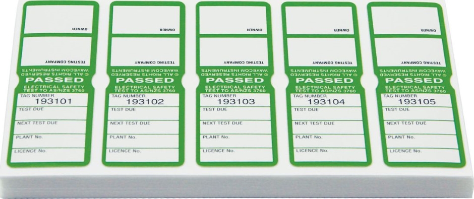 Other view of TAGS TEST TM WAVECOM GREEN- Pack of 100