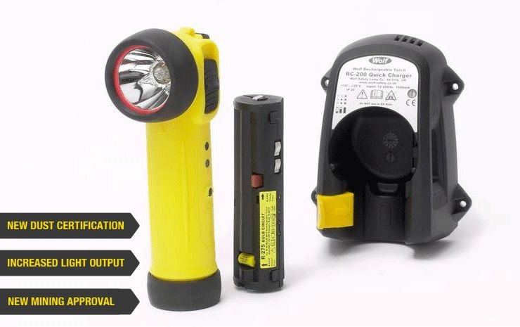 Other view of Whyte-Hall Zone 1 Rechargeable Right Angle Safety Torch - Yellow - 7.4 V - Lithium-Ion - 135 lm - LED - Wolf