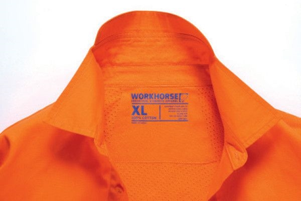 Other view of Workhorse MSH002 Men's High Visibility Vented Shirt Long Sleeve - Cotton - Orange - 5XL