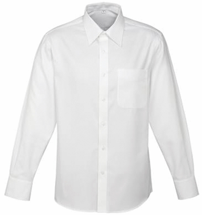 Other view of Classic Fit Men's Mini Herringbone Shirt – Cotton Mini Herringbone Fabric – White – 4X-Large – S10210 – Luxe – Biz Collection